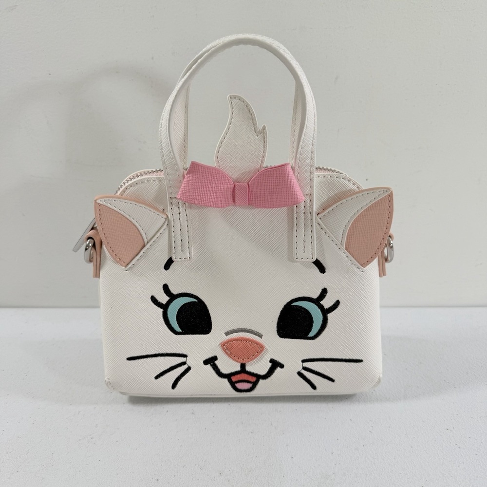 Loungefly Aristocats Marie Micro Satchel Dome Bag Purse White Face Zip‎ Top